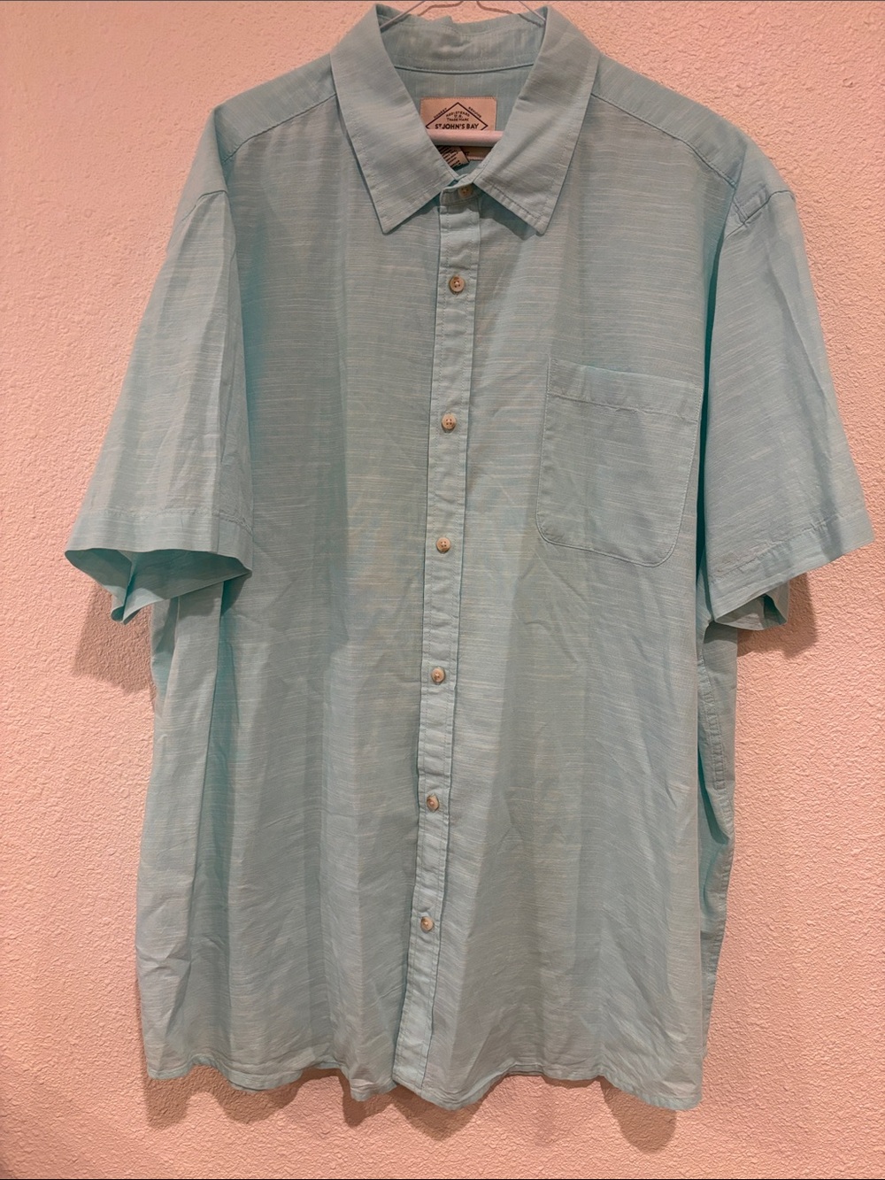 Textured linen button down Short sleeve